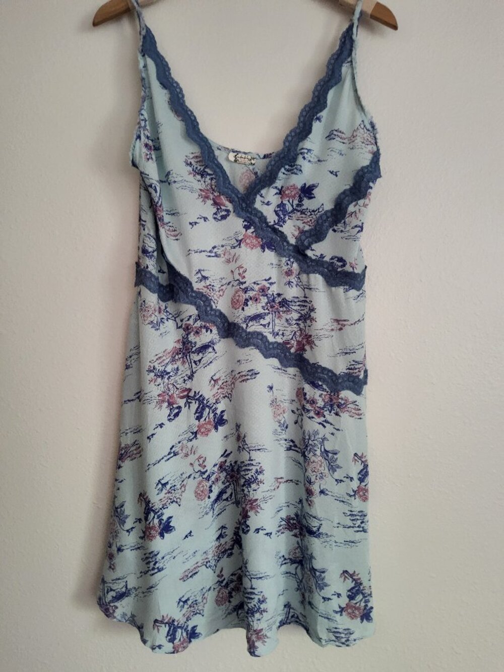 New Free People intimately Slip My Mind Printed Trapeze Dress Size L
